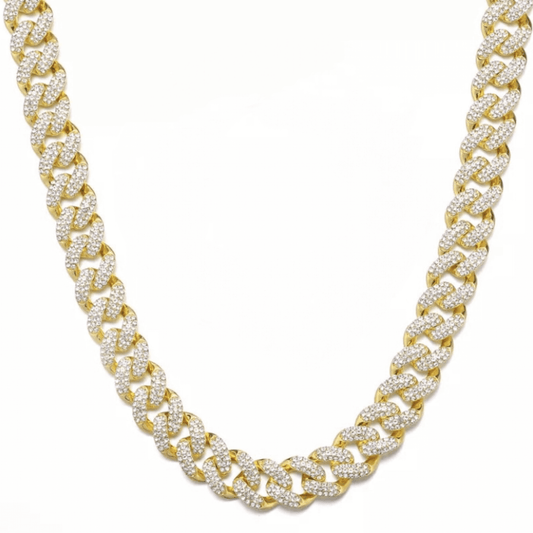 The Golden Diamanté Chunky Cuban Link Necklace