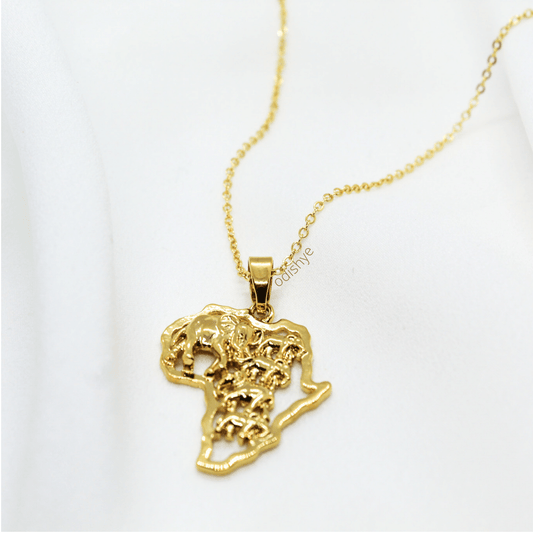 Our beautiful gold plated necklace has detailed tiny elephants at the centre of Afric. Elephants resemble a 'power and strength’' and they enhance wisdom, patience and fortune. Our Gold Elephant African pendant is bold . Its strong symbol is perfect for the goal diggers. 
